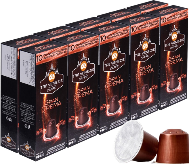 트레베네치아 네스프레소호환 캡슐커피 알루미늄 100캡슐, 5.5g, 10개입, 10개