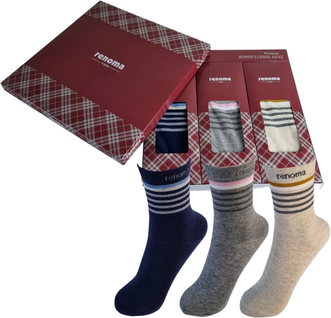 레노마 양말선물세트 답례품 선물용 남성 여성 3족 정장 양말세트