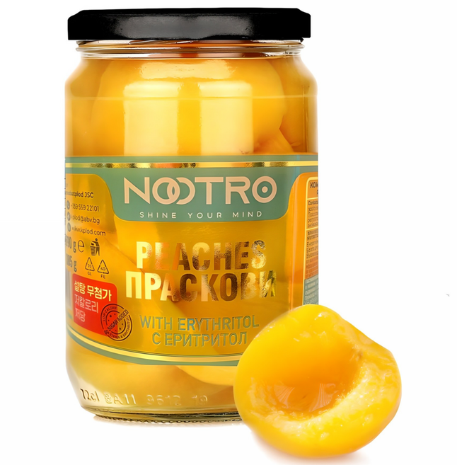 Nootro 低糖低卡路里甜菊黃桃, 690g, 1個