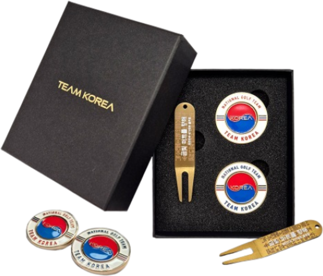 GR 대한민국 골프 국가대표 공식 볼마커 디봇툴 기프트 세트 (KGA 정품), 1개