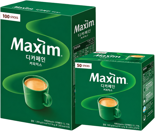 맥심 디카페인 동서 커피 카페인없는 믹스커피 대용량 150T, 11.8g, 150개입, 1세트