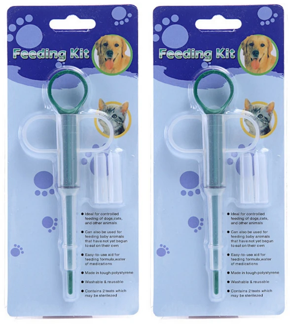 슈슈펫 반려동물 알약 주사기 2개+ 실리콘 노즐 4개, 1세트 - 쿠팡