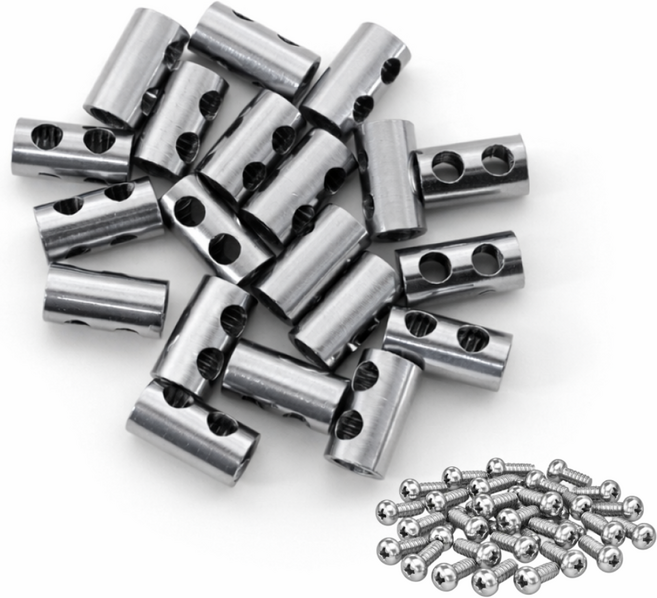 더블홀 와이어 로프 케이블 클램프 1~2mm 스틸 고정용, 20개