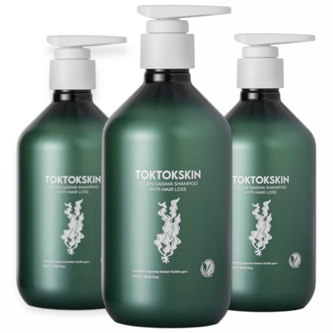 톡톡스킨 비건 탈모 무자극 다시마 샴푸 500ml 3개입, 3개