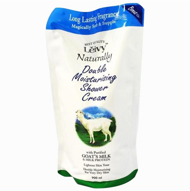 레이비 내추럴리 산양유 더블 모이스처링 샤워 크림 리필, 1개, 900ml