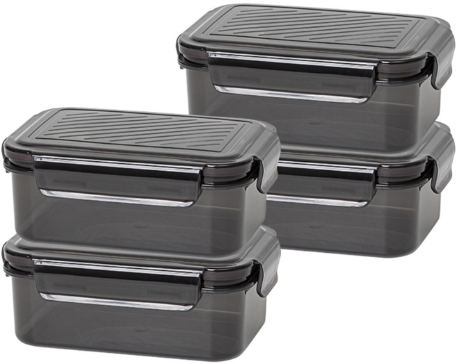 이지앤프리 블랙락 에디션 밀폐용기, 4개, 915ml