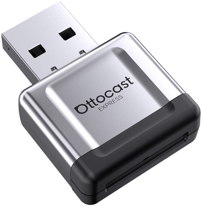 오토캐스트 Express 미니 Gem 차량용 무선 카플레이 안드로이드 오토 호환 동글이 자동차 어댑터, 은색, CA530-T2