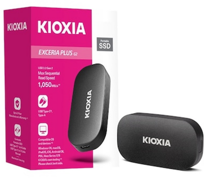 키오시아 EXCERIA PLUS G2 외장SSD 2TB [타입C/c C/a], 블랙