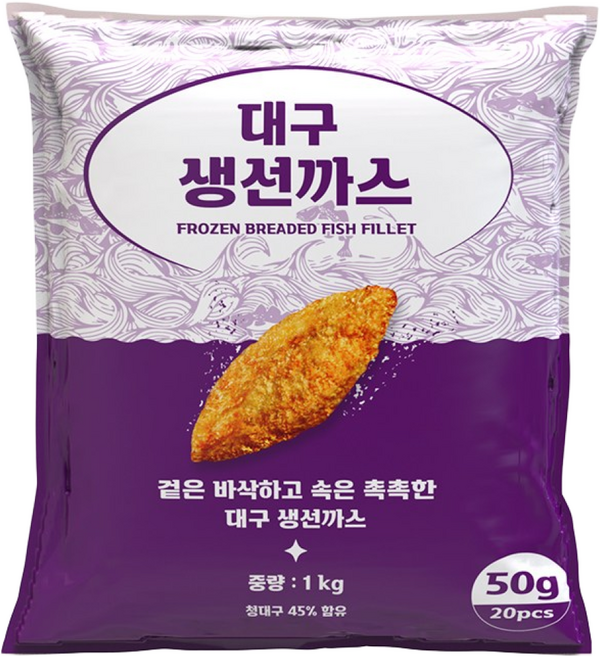 펀쿡 대구 순살 생선까스 (50g X 20미), 1개, 1kg