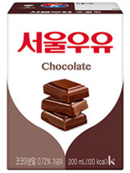 서울우유 초코 우유, 200ml, 96개