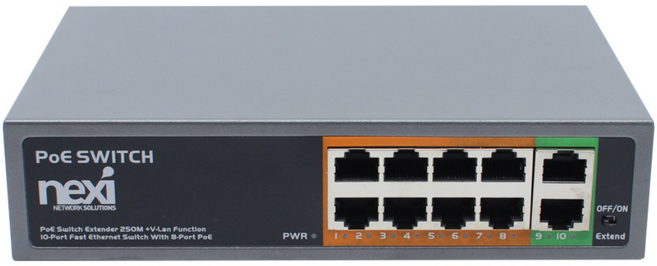 POE+ 허브스위치 8+2포트 96W 스위칭 CCTV IP카메라 NAS인터넷 익스텐더 산업용 PTZ 공유기 공사설치 통신, 1개