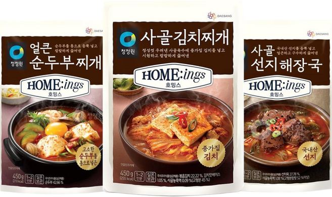 청정원 김치찌개2개+선지해장국2개+순두부찌개2개 총6개, 1개