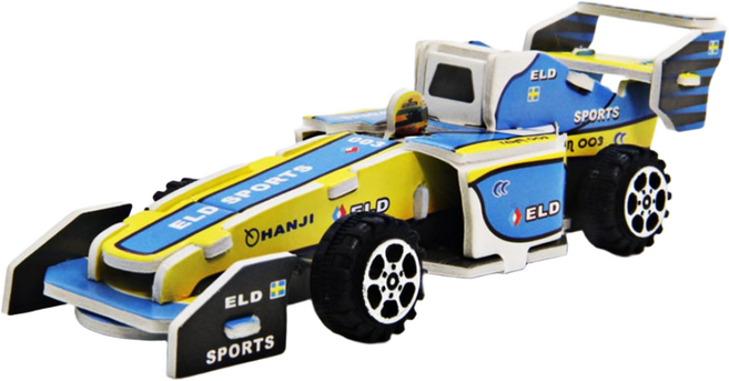 풀백 자동차 종이 입체 퍼즐 조립 3D 모형, 13.블루 레이싱카, 1개