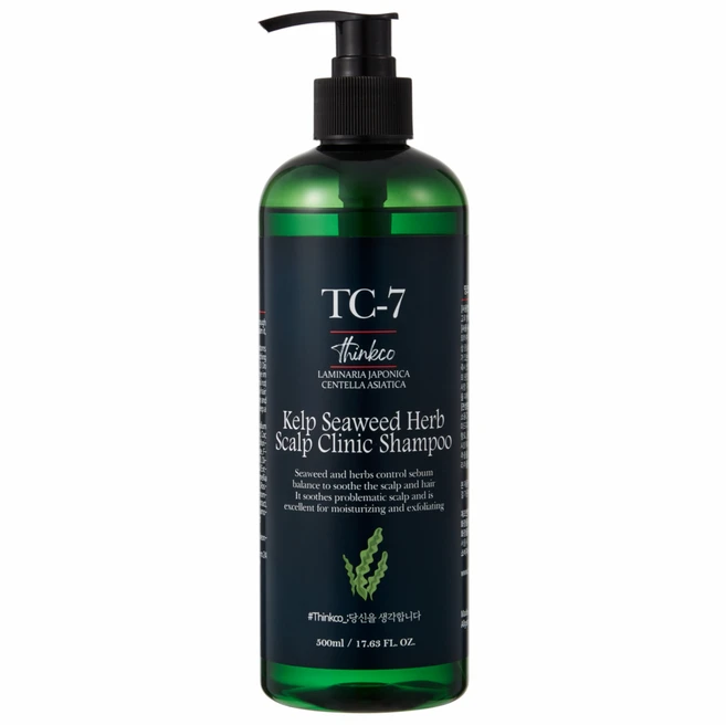 띵코 TC-7 다시마 씨위드 허브 두피 클리닉 샴푸, 500ml, 1개 - 쿠팡