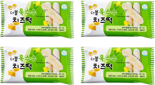 자연치즈 구워먹는 치즈떡 4종, 4개, 240g, 더블 옥수수치즈떡