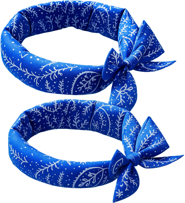 쿨리안 넥아이스 쿨 스카프 여름용 아이스 넥쿨러, 2개, 딥스카이블루