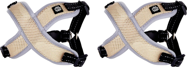 [1+1] 멍템 빛반사 강아지 X-하네스, [1+1]그린