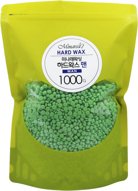 미나래 (리필) 남자 굵은모 전용 하드왁스맨 100g 200g 380g 500g 1000g(남자브라질리언 수염 팔다리 가슴털) 하드왁스, 1kg, 1개