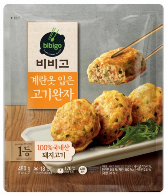 (냉동)[비비고]계란옷입은고기완자, 1개, 480g