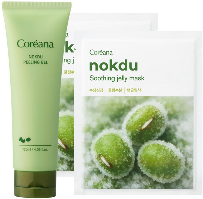 [수딩마스크팩증정/청정녹두]코리아나 녹두 필링젤 120ml+마스크팩 2매, 1개, 120ml