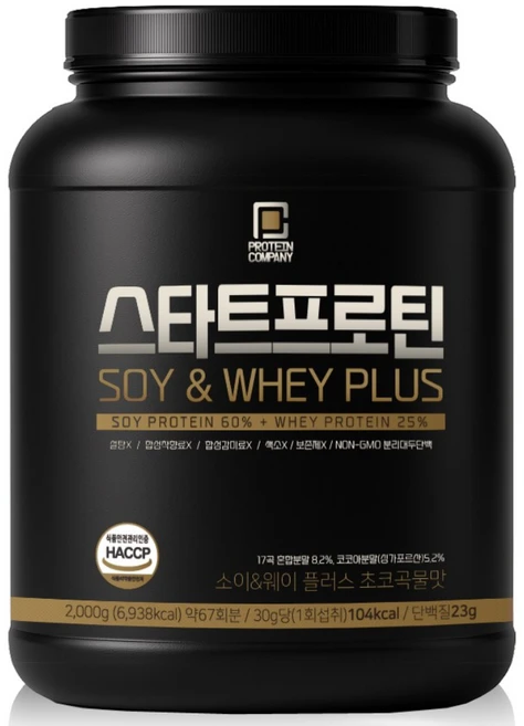 당제로 스타트프로틴 SOY&WHEY PLUS 초코곡물맛 HACCP인증, 2kg, 1개 - 쿠팡