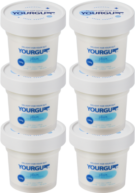 유얼거트 국산 원유 저당 플레인 그릭요거트 대용량 130g 6개