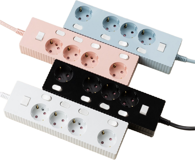 쿠폰19% 파워존 웨이브 멀티탭 개별 절전 과부하차단 4구 멀티콘센트, 3m, 개별 4구 화이트, 1개