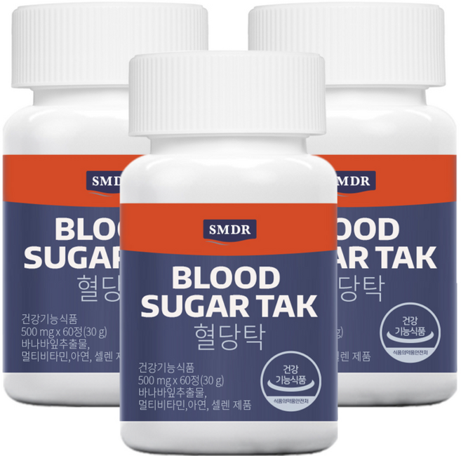 SMDR 혈당탁 (식후 혈당 상승 억제에 도움), 60정, 3개