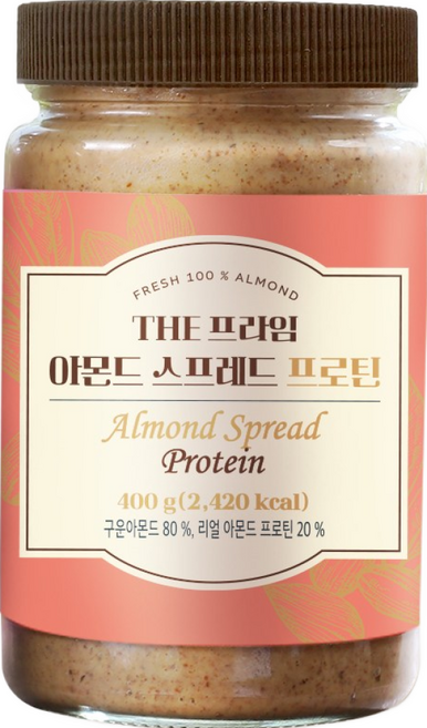 [공식판매처] 아몬드버터 THE 프라임 아몬드 스프레드 프로틴, 1개, 400g