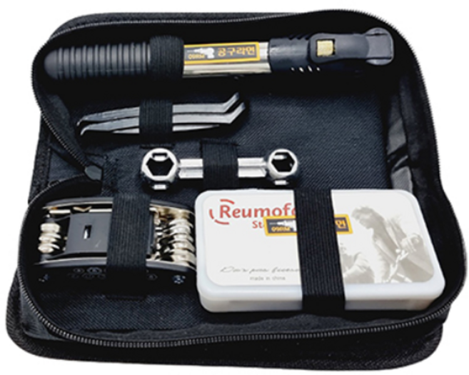 공구라면 ( 09RM ) 자전거 수리키트 자전거 만능 공구세트 펑크 수리 패치, 1개, 혼합색상