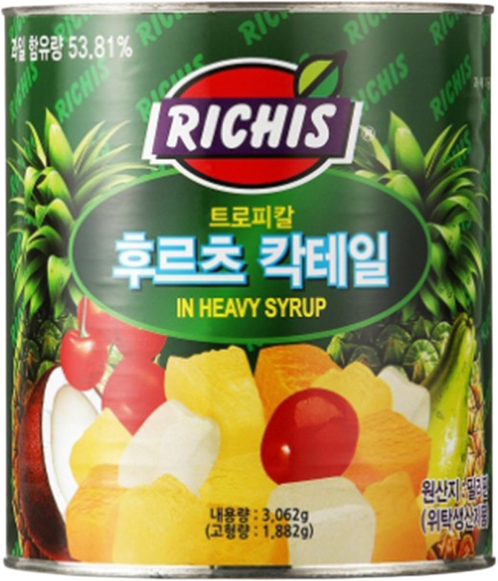 리치스 후르츠칵테일 통조림, 3.062kg, 1개