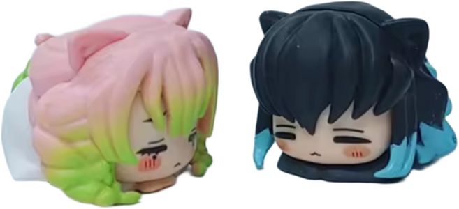 국내배송 애니메이션 귀멸의 칼날 고양이피규어 무이치로 네즈코 탄지로 이노스케 젠이츠 미츠리, 무이치로+미츠리세트, 1개