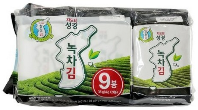 지도표 성경김 녹차식탁김 9단, 27개, 4g
