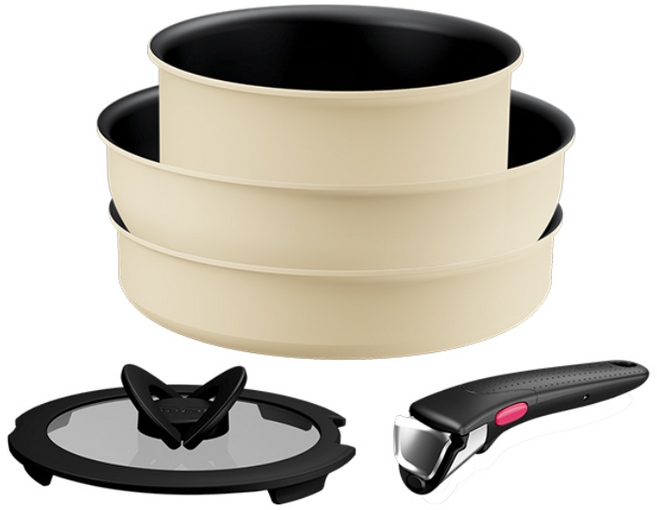 테팔 매직핸즈 인덕션 크렘 드 버터 4종 5종세트(택1), 1세트, 팬24+웍26+냄비18+18유리뚜껑+손잡이