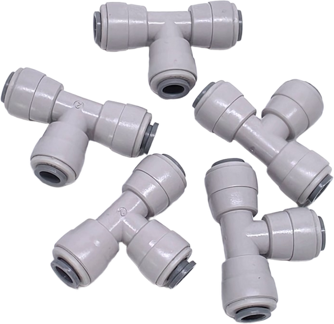 아쿠아메이드 정수기부품 원터치피팅 T자 (1/4인치 외경 6mm호스 용), 1세트, AM 원터치피팅 T 005