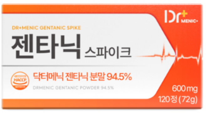 [정품 94.5%] 닥터메닉 젠타닉 스파이크 바나바잎 해썹 식약청인증, 1개, 120정