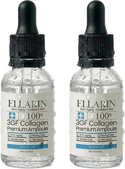 엘라린 3GF 콜라겐 EGF앰플 40대 탄력 주름 집중케어, 2개, 10ml