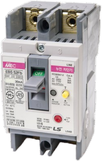 LS산전 분전반용 누전차단기 EBS52FB 2P 50A, 1개