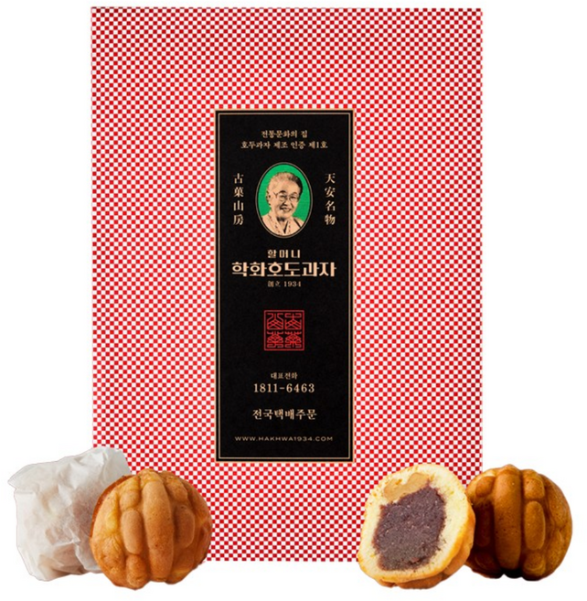 천안 원조 할머니 학화 호두과자 붉은앙금 60알, 20g, 60개