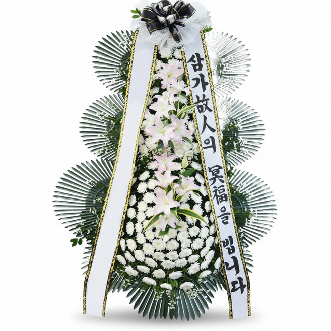 천사꽃배달 화환 근조화환 상조화환 조의 조문 조화배달 전국꽃배달 당일배송 사진전송, 7.근조3단 중급형-강원/제주지역 주문제외