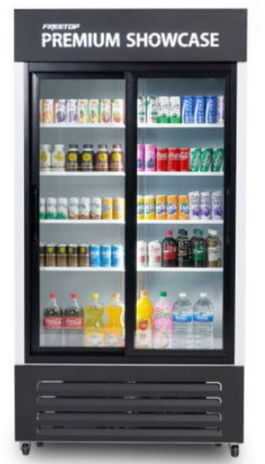 프리탑 GW-1000R 업소용 음료수 소주 맥주 2도어 쇼케이스 냉장고