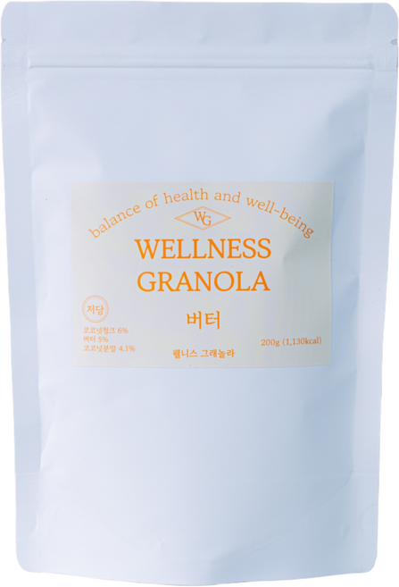 웰니스그래놀라 저당 수제 그래놀라 버터 200g, 1개