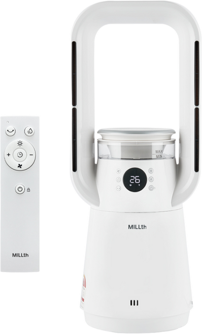 BLDC 날개없는 선풍기 타워형 리모컨 (온풍겸용), 1개, 화이트