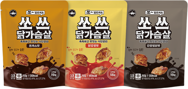 [혼합 30팩] 쏘쓰 닭가슴살 3가지, 30개, 110g