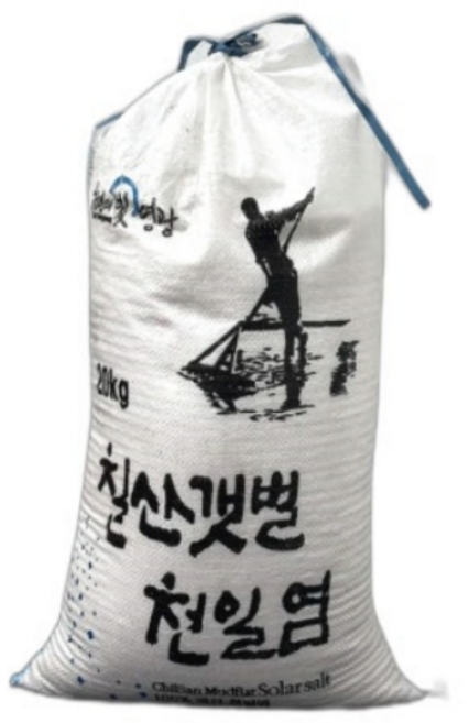 국내산 전남 영광 칠산갯벌 천일염 2022년 간수뺀 굵은 소금, 1개, 20kg