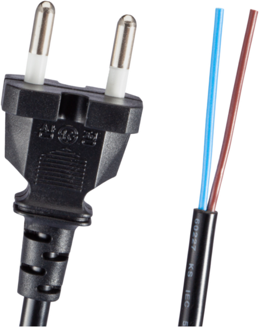 삼정 전원케이블 파워코드 16A 무접지 탈피 전원선 2C 코드선 블랙, 5m, 1개