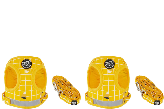 [1+1] 멍템 강아지 조끼 하네스 + 리드줄 세트, [1+1]그레이