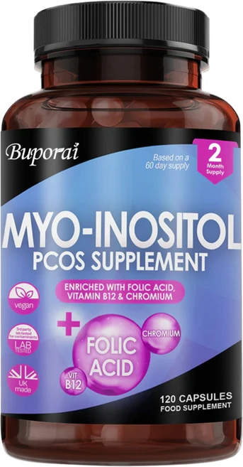 미오-이노시톨 PCOS 보충제 - 미오 이노시톨 정제 PCOS 보충제 엽산 비타민 B12 크롬 강화 - 여성 호르몬 균형 비건 & 글루텐 프리 영국산 120정, 1개, 60정 - 쿠팡