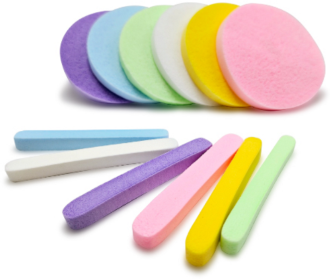 AWC 무지개 압축 해면 개별포장, 100개, 화이트