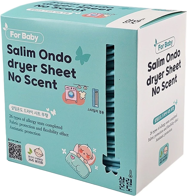 살림온도 건조기시트 무향 (No scent) 알러지26종 검사완료, 1개, 80매입 - 쿠팡